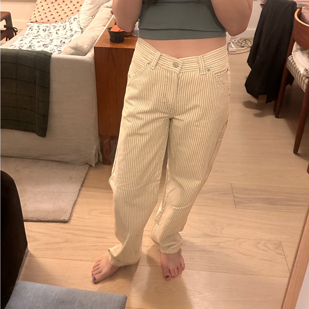 Levi’s Cream Striped Relaxed Fit Jeans